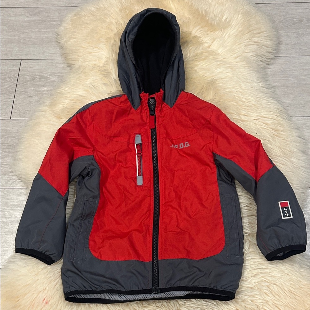 London Fog Kids Red and Black Raincoat